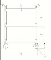 Serveerwagen Vogue polypropyleen 95x82.5 cm - afbeelding 2