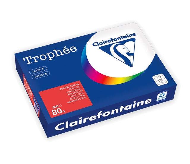Kopieerpapier Trophee A4 80gr koraalrood