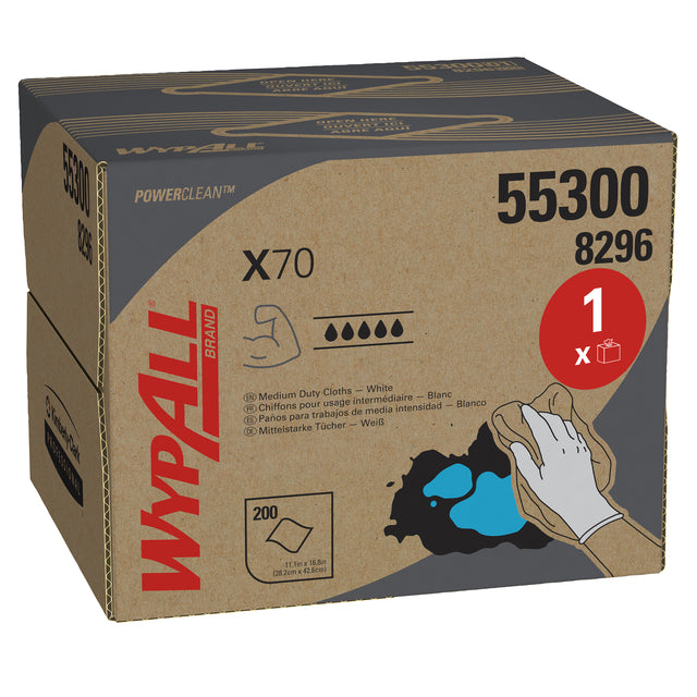 Poetsdoek WypAll X70 PowerClean 426x282mm 200vel