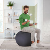 Actieve zitbal Leitz Ergo 55cm anti-rol donkergs - afbeelding 8
