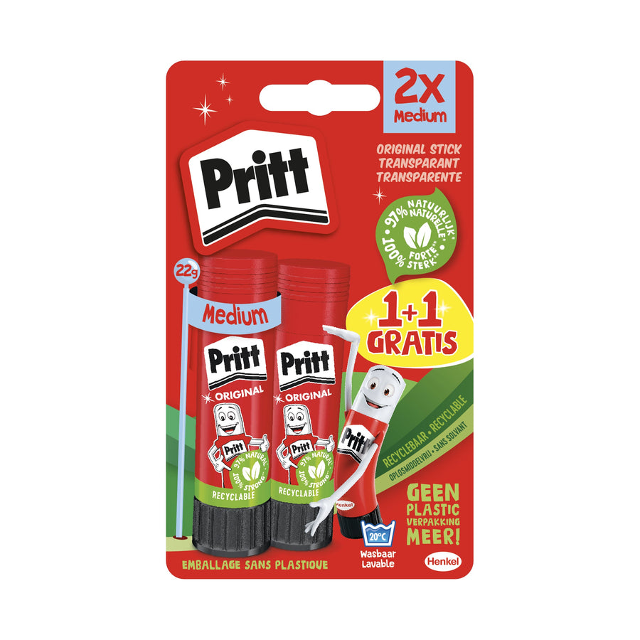 Lijmstift Pritt Stick Original 2x 22gr Promo 1+1