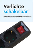 Stekkerdoos BRASQ 6 voudig 5 meter zwart - afbeelding 7