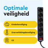 Stekkerdoos BRASQ 6 voudig 5 meter zwart - afbeelding 9