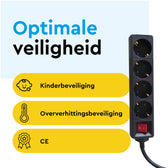 Stekkerdoos BRASQ 4 voudig 5 meter zwart - afbeelding 9