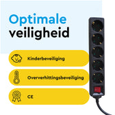 Stekkerdoos BRASQ 5 voudig 5 meter zwart - afbeelding 8