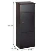 Pakketbrievenbus BRASQ 105x38x24cm PB400 Zwart - afbeelding 4