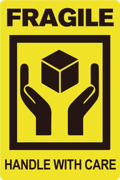 Waarschuwingsetiket fragile/handle with care 200st