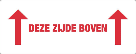 Waarschuwingsetiket deze zijde boven 500 stuks