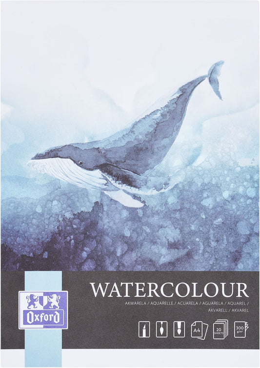 Aquarelblok Oxford Watercol A4 20v 300gr gelijmd