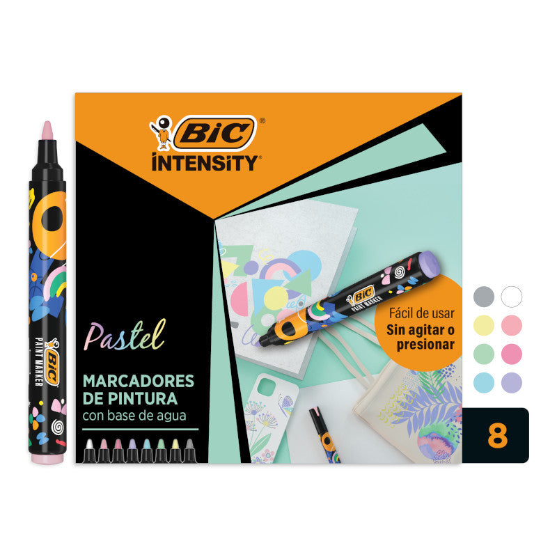 Paintmarker Bic Intensity pastel assorti 8 stuks