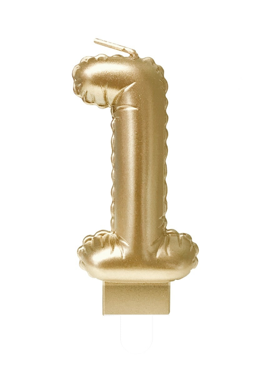 Foil balloon candle gold 1