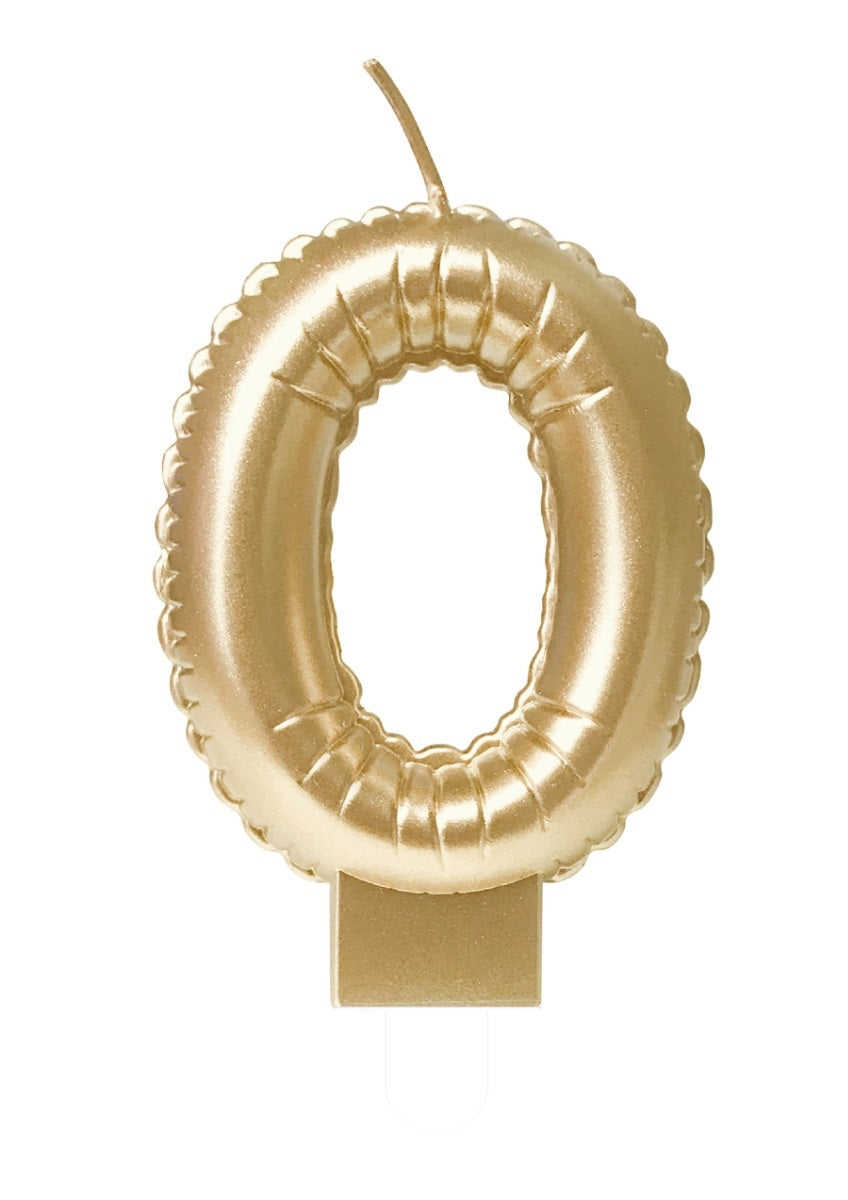 Foil balloon candle gold 0