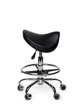 Premium zadelkruk zwart laag met voetring - afbeelding 5