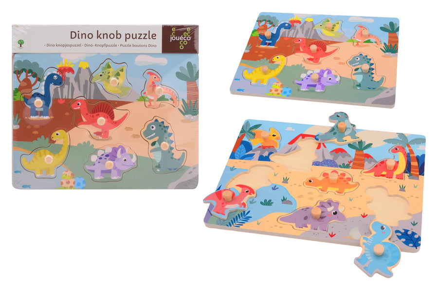 Joueco Dino knopjespuzzel 2 ass