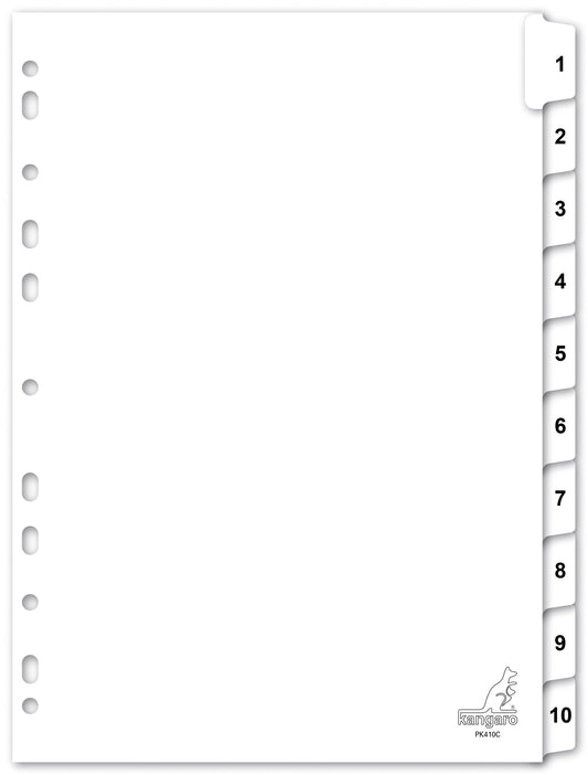 Tabblad Kangaro 4r PK410C nr 1 10 wit karton