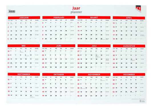 Jaarplankalender 2026 Quantore 48x68cm