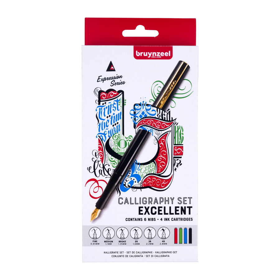 Kalligrafiepen Bruynzeel luxe set 14st 60344014