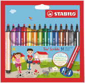 Viltstift STABILO Trio Scribbi 368/14 14st assorti