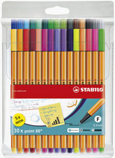 Fineliner STABILO point 88/30 F ass 30st