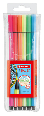 Viltstift STABILO Pen 68/6 M fluor ass 6st - afbeelding 4