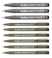 Fineliner Artline technisch 0.2-0.4-0.6-0.8mm zw - afbeelding 6
