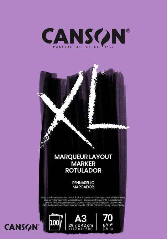 Markerpapier Canson XL Marker 70gr A3 extra wit
