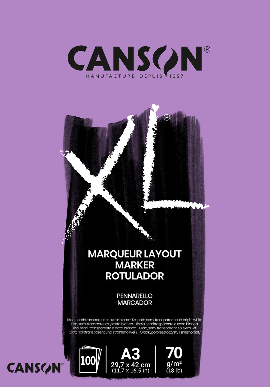 Markerpapier Canson XL Marker 70gr A3 extra wit