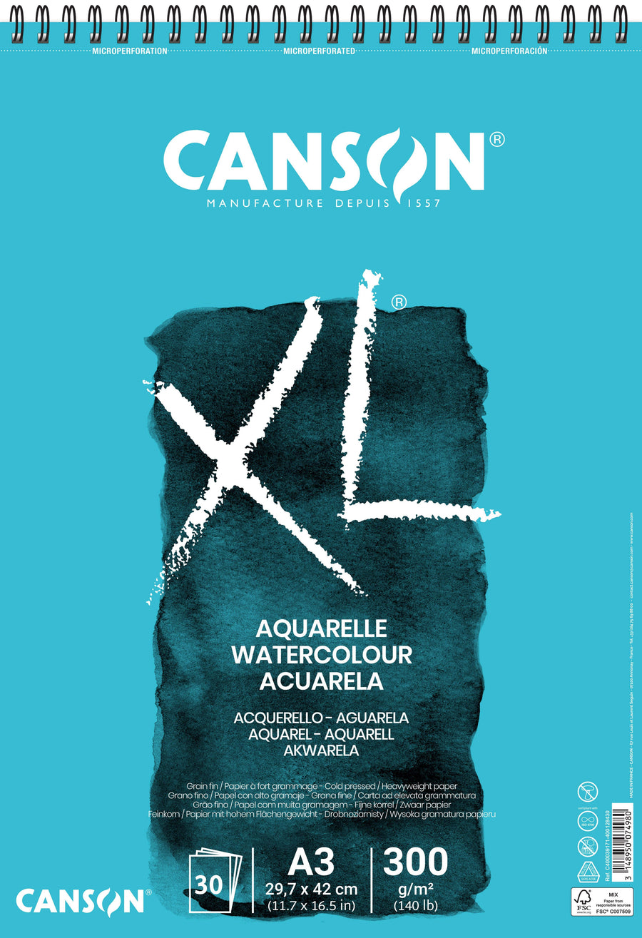 Aquarelpapier Canson XL 30vel 300gr A3 wit