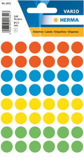 Etiket HERMA 1851 rond 12mm assorti 240stuks - afbeelding 5