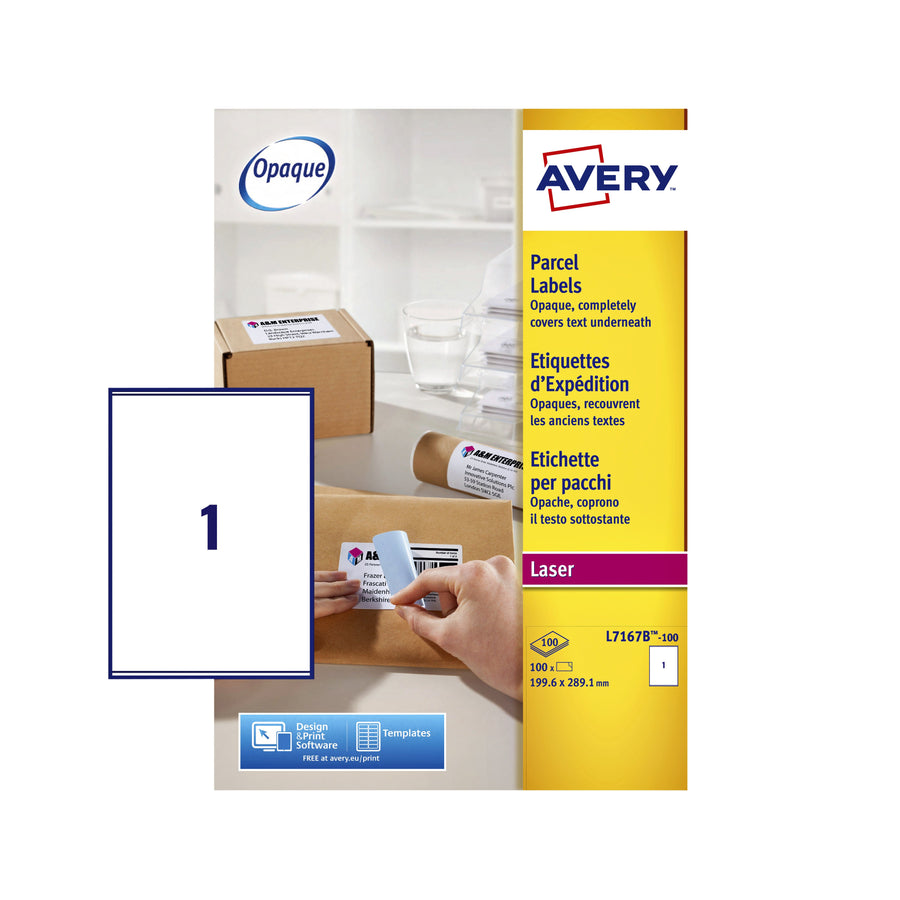 Etiket Avery L7167B 199.6x289.1mm 100stuks