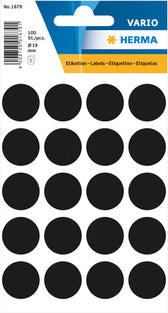 Etiket HERMA 1879 rond 19mm zwart 100stuks - afbeelding 5