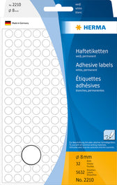 Etiket HERMA 2210 rond 8mm wit 5632stuks - afbeelding 5