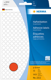 Etiket HERMA 2212 rond 8mm rood 5632stuks - afbeelding 9