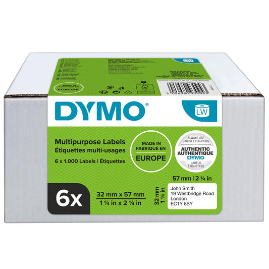 Etiket Dymo LabelWriter multif 32x57 6st wit