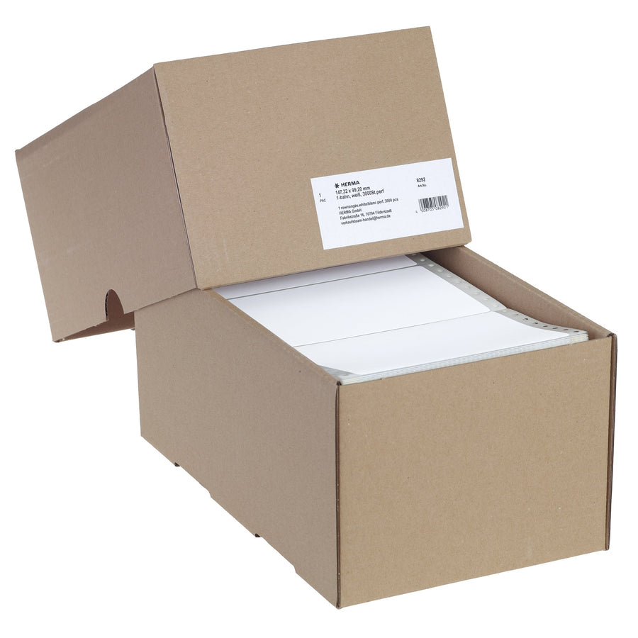Etiket HERMA 8292 147.3x99.2mm 1-baans wit 3000st