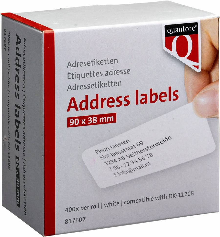 Label Etiket Quantore Dk-11208 38mmx90mm adres wt