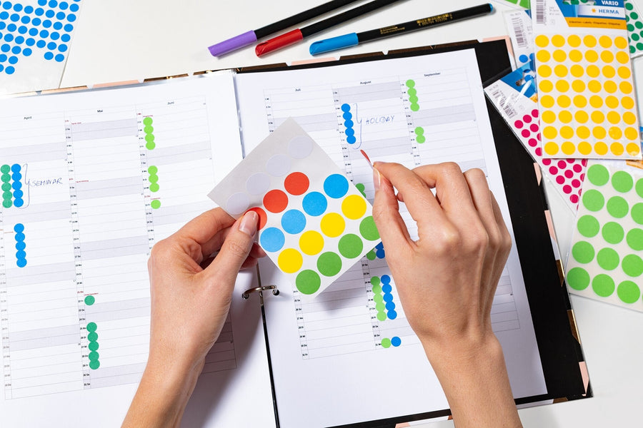 Etiket HERMA 1856 rond 13mm roze 240stuks