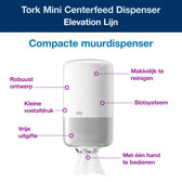 Poetspapierdispenser Tork M1 Elevation klein wit - afbeelding 5