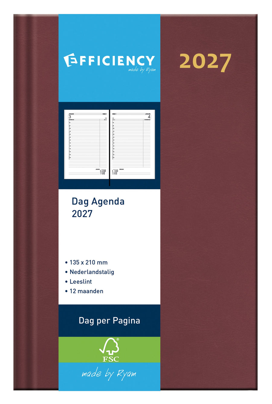 Agenda 2026 Ryam Efficiency Baladek 1d/1p bordeaux