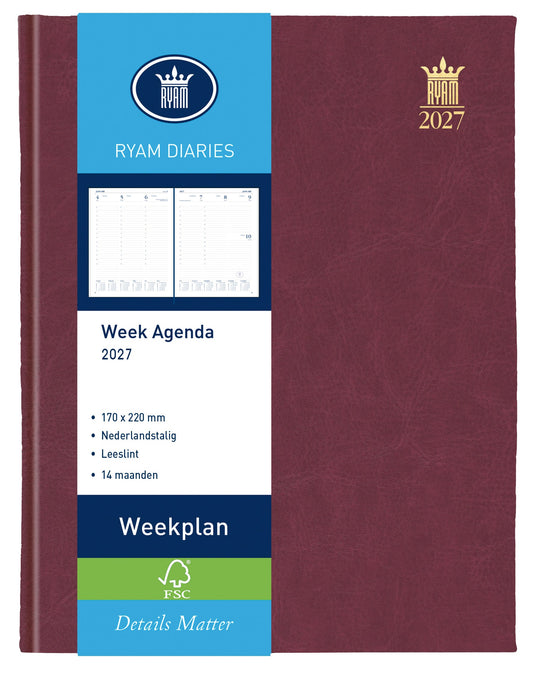 Agenda 2026 Ryam Weekplan Mundior 7d/2p bordeaux