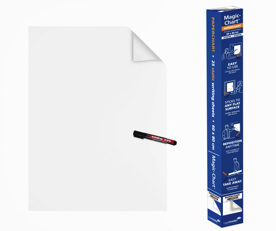 Magic chart Legamaster Paperchart 60x80cm wit 25v