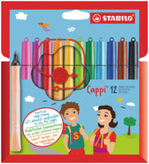 Viltstift STABILO Cappi 168/12 M 12st assorti