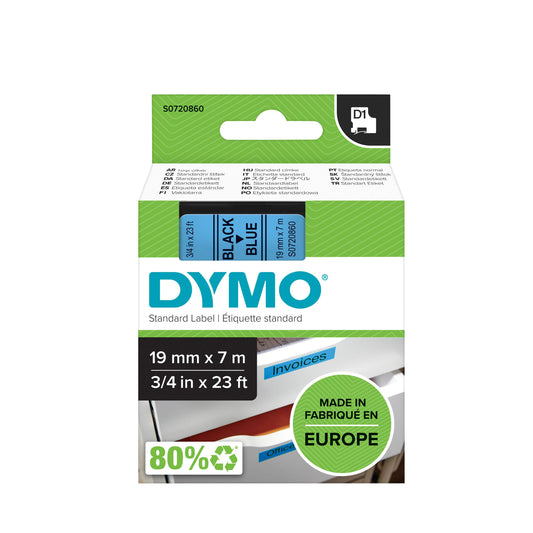 Labeltape Dymo LabelManager D1 polyester 19mm bl