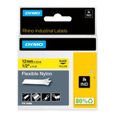 Labeltape Dymo Rhino industrieel nylon 12mm geel