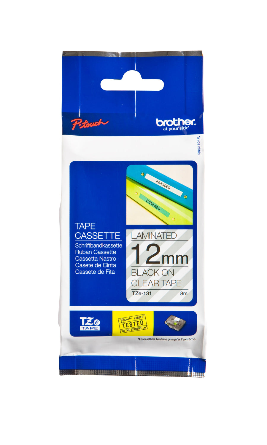 Labeltape Brother Ptouch TZe131 12mm transparant