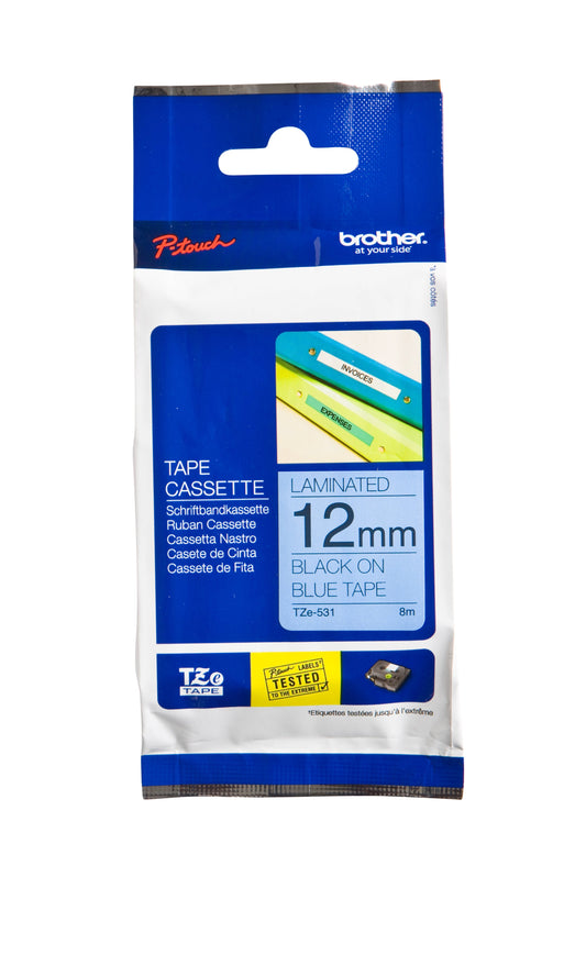 Labeltape Brother Ptouch TZe531 12mm blauw