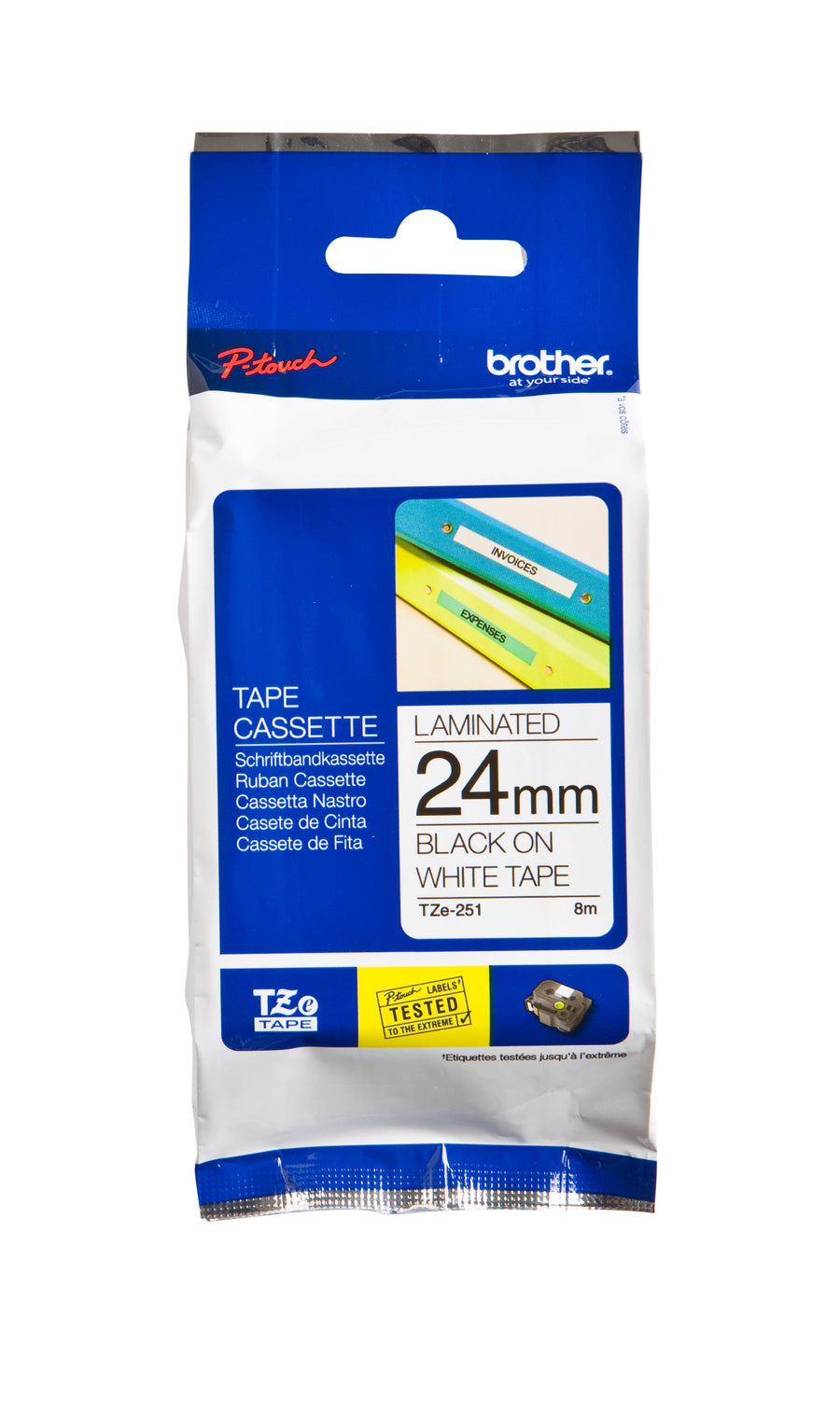 Labeltape Brother Ptouch TZe251 24mm wit