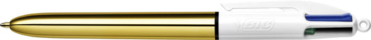 Balpen Bic 4kleuren shine M goud