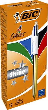 Balpen Bic 4kleuren shine M goud - afbeelding 2