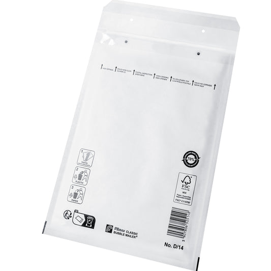 D14 Luchtkussen Enveloppen Wit, 180 x 265 mm Per doos (100 stuks)